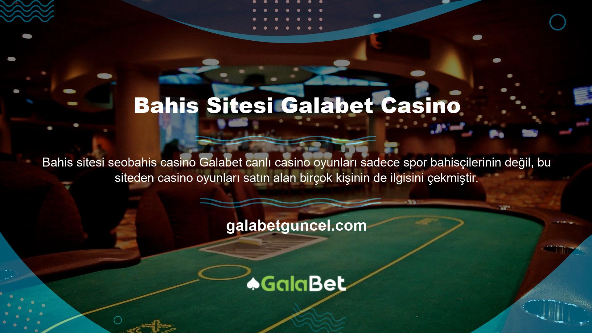 Galabet Casino'daki oyunların bir kısmı, dünyanın en ünlü casino oyunlarından bazılarıyla müşterilerini memnun etmeyi başarmıştır